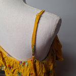 Peyton & Parker Dress Womens XL Spaghetti Strap Off Shoulder Long Ruffle Floral