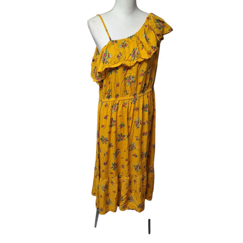 Peyton & Parker Dress Womens XL Spaghetti Strap Off Shoulder Long Ruffle Floral