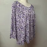 Michael Kors Shirt Top Casual MK Bell Sleeve Womens Large Round Neckline Basic