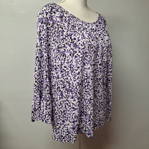 Michael Kors Shirt Top Casual MK Bell Sleeve Womens Large Round Neckline Basic