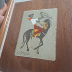 Vintage Virgilio Nabais Artwork Brazilian Horse Cowboy Framed 15 x 12 Fabric