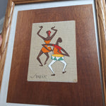Vintage Virgilio Nabais Artwork Brazilian Dancing Music Framed 15 x 12 Fabric