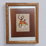 Vintage Virgilio Nabais Artwork Brazilian Dancing Music Framed 15 x 12 Fabric