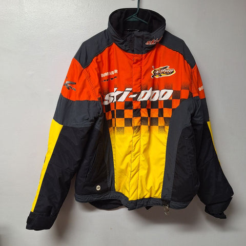 Ski Doo Bombardier Jacket Mens Large Orange Sno Gear Snowmobile Winter X Team