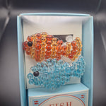 Williams Sonoma Beaded Fish Napkin Ring Set of 4 Box Vintage Sea Nautical Beach