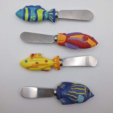 Boston Warehouse Fish Cheese Knives Knife Set Small Colorful Nautical Sea Beach