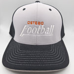Ostego Football Ball Cap Hat Orange Gray Black Fitted Small Medium Performance