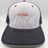 Ostego Football Ball Cap Hat Orange Gray Black Fitted Small Medium Performance