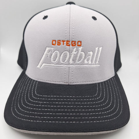 Ostego Football Ball Cap Hat Orange Gray Black Fitted Small Medium Performance