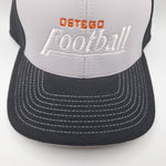 Ostego Football Ball Cap Hat Orange Gray Black Fitted Small Medium Performance