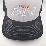 Ostego Football Ball Cap Hat Orange Gray Black Fitted Small Medium Performance