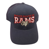Riverview Rams Ball Cap Sports Fan Adult 705W Adjustable Strap Blue Red