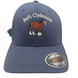 Bells Farm Clydesdales Horses Hat Ball Cap Adult Large XL Blue Flex Fit Michigan