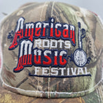 American Roots Music Festival Hat Cap American Flag Mesh Adjustable Tags Banjo