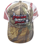 American Roots Music Festival Hat Cap American Flag Mesh Adjustable Tags Banjo