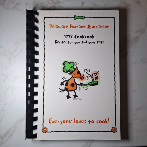 Delaware Humane Society Cook Book 1999 Recipes Community Pets Animals Vintage