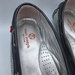 Marc Joseph Pebbled Flats Cypress Hill Tie Black White Leather Brazil Womens 8