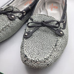 Marc Joseph Pebbled Flats Cypress Hill Tie Black White Leather Brazil Womens 8