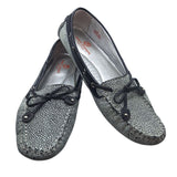 Marc Joseph Pebbled Flats Cypress Hill Tie Black White Leather Brazil Womens 8