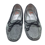 Marc Joseph Pebbled Flats Cypress Hill Tie Black White Leather Brazil Womens 8