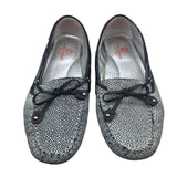 Marc Joseph Pebbled Flats Cypress Hill Tie Black White Leather Brazil Womens 8