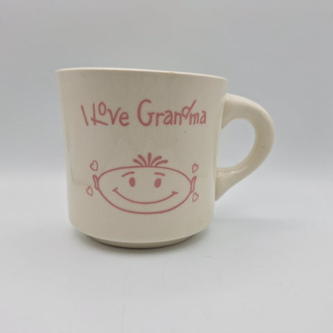 I Love Grandma Mug Vintage USA Pink Grandchild Kid Gift Mothers Day Small 8 Oz