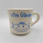 I Love Grandpa Mug Vintage USA Blue Grandchild Kid Gift Fathers Day Small 8 Oz