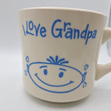 I Love Grandpa Mug Vintage USA Blue Grandchild Kid Gift Fathers Day Small 8 Oz