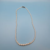 Faux Pearl Necklace 16 Inch Vintage Costume Small Japan Clasp Classy