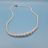 Faux Pearl Necklace 16 Inch Vintage Costume Small Japan Clasp Classy