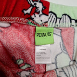Peanuts Christmas Snoopy Red Green Pants Fluffy Soft Womens Large 12 10 Santa