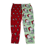 Peanuts Christmas Snoopy Red Green Pants Fluffy Soft Womens Large 12 10 Santa