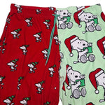 Peanuts Christmas Snoopy Red Green Pants Fluffy Soft Womens Large 12 10 Santa