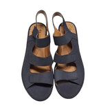 Clarks Soft Cushion Sandal Wedge Shoes Adjustable Straps Womens 9 Wide Blue