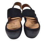 Clarks Soft Cushion Sandal Wedge Shoes Adjustable Straps Womens 9 Wide Black