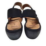 Clarks Soft Cushion Sandal Wedge Shoes Adjustable Straps Womens 9 Wide Black