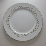 Elegance by Sheffield Set of Two Replacement 10 Inch Plates Fine China Green Leaves White Flowers