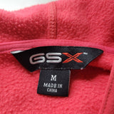 GSX Sweatshirt Full Zip Hooded Pink Thumb Holes Back Pocket Womens Medium