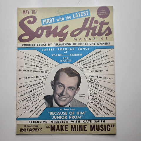 Song Hits Magazine May 1946 Lyrics Guide Music Exclusive Hits Ad Radio Stage