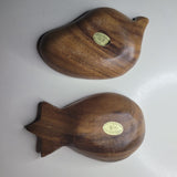 Wooden Monkey Pod Bowls Trinket Dishes Small Pineapple Fruit Vintage Tray