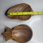 Wooden Monkey Pod Bowls Trinket Dishes Small Pineapple Fruit Vintage Tray