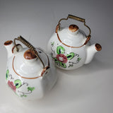 Teapot Salt Pepper Shakers Handles Made in Japan No Plugs Chipped Foot Vintage