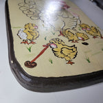 Handpainted Hen Chicks Hanging Wooden Board Country Farm Vintage Chickens Bonnet