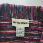 Alfred Dunner Button Down Jacket Blazer Stripes Collared Shoulder Pads Womens 18