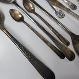 Flatware Lot Silver Plated Vintage Tarnished Serving Miniature Spoons Fork