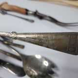 Flatware Lot Silver Plated Vintage Tarnished Serving Miniature Spoons Fork