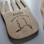 Alaska Salad Pasta Palls Paws Wooden Forks Tossing Utensils Souvenirs