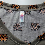 Lularoe Christy T Shirt Tiger Heads Brown Short Sleeve Womens XL