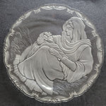 Mikasa Madonna and Child Glass Frosted Platter 15 Inches Religious Holiday