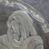 Mikasa Madonna and Child Glass Frosted Platter 15 Inches Religious Holiday